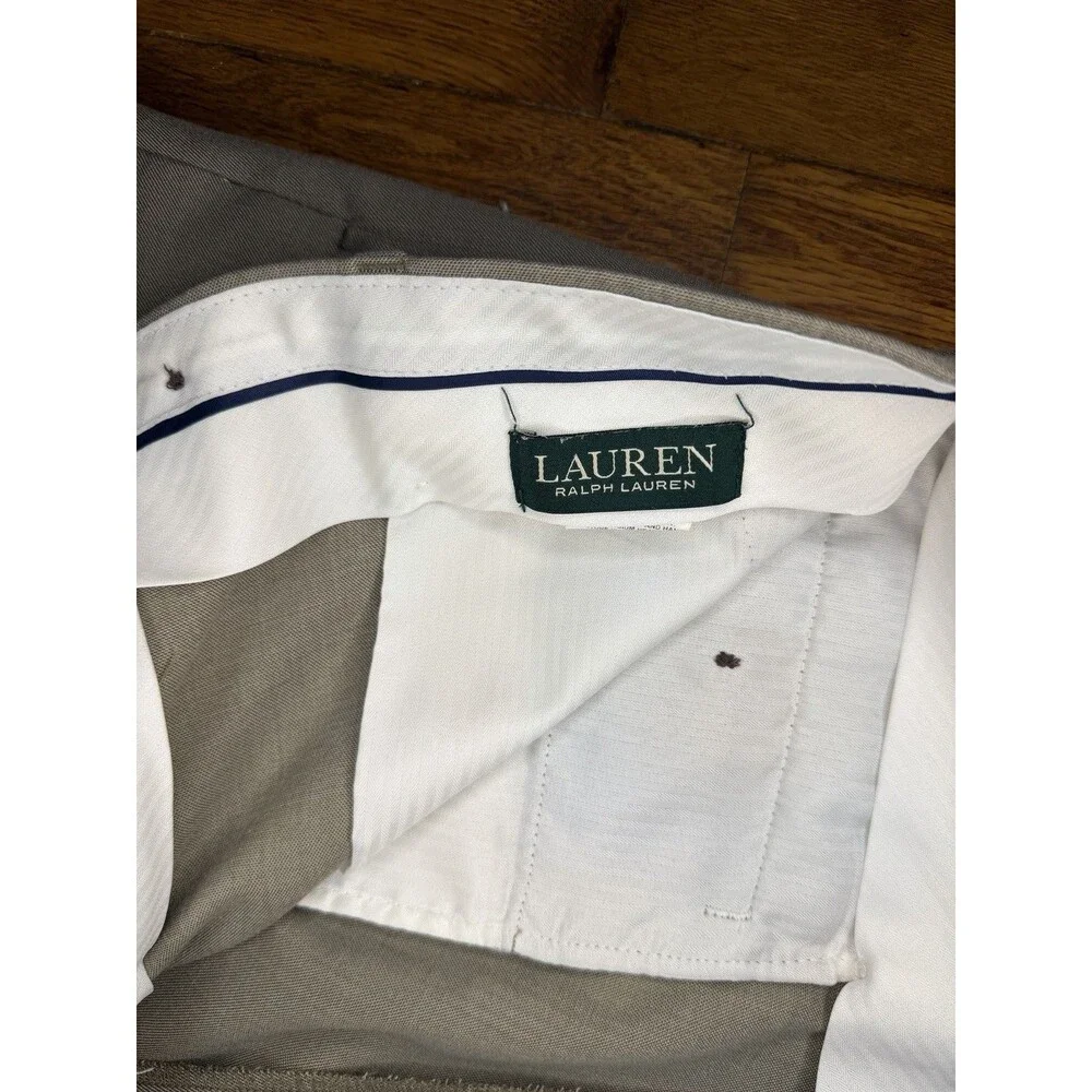 Lauren Ralph Lauren Men’s Dress Pants Tan Khaki Flat Front Trousers Size 33x30
